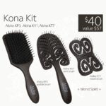 Shop the Aloha Kona Kit at LA Shear. This 3-piece set includes the KP3 paddle, KV1 vent, and KT7 travel brush for easy detangling and fast blow-drying.