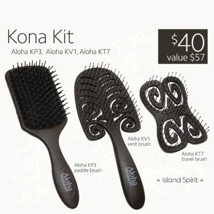 Ibiza Hair Aloha Kona Kit - Professional Round Brush Travel Set