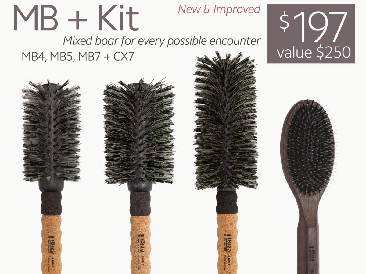 Ibiza Hair MB + Kit | Mixed Boar Pro Brush Set | LA Shear