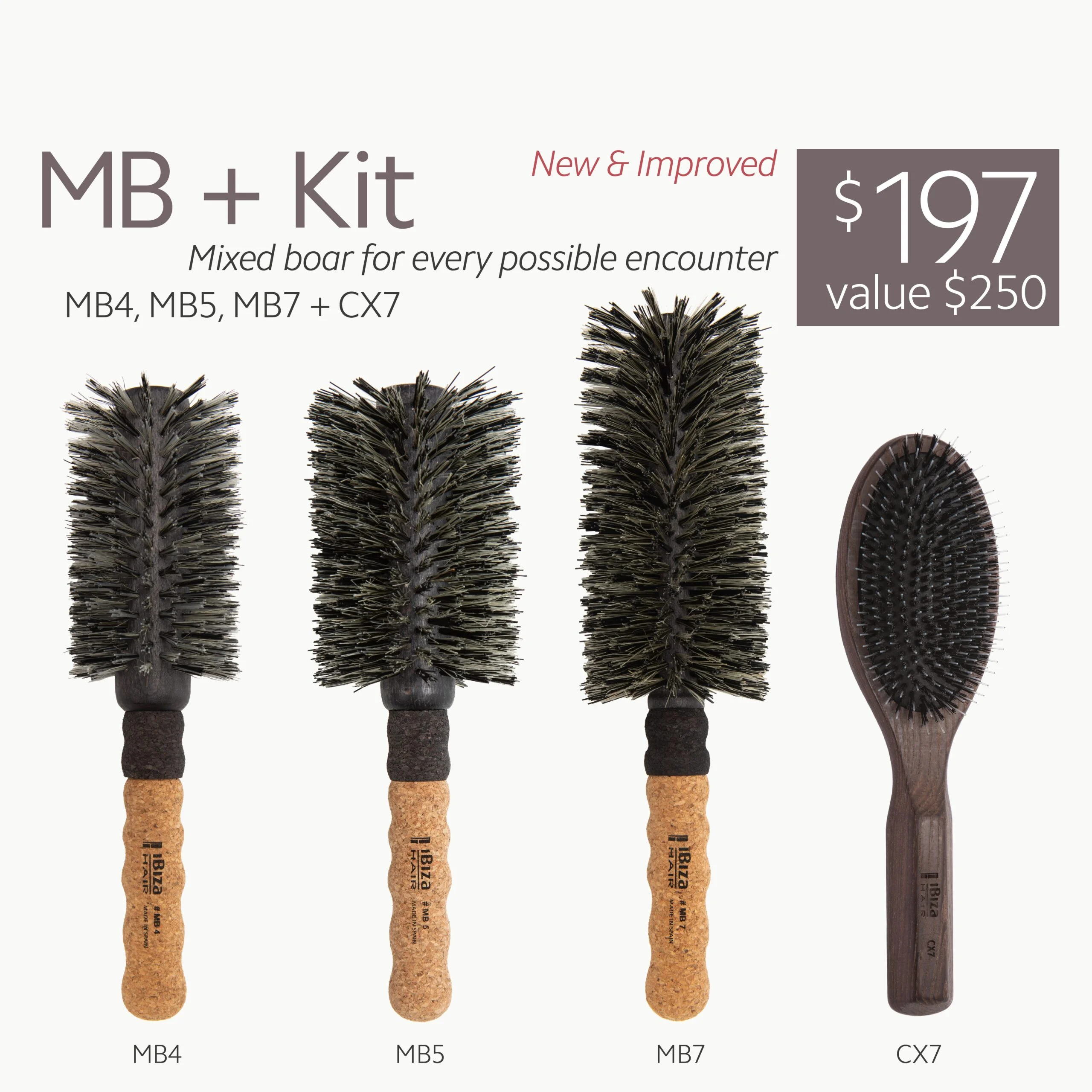 Ibiza Hair MB + Kit - Mixed Boar Professional Round Brush SetMB_kitHomev2 Ibiza Hair MB + Kit - Mixed Boar Professional Round Brush Set