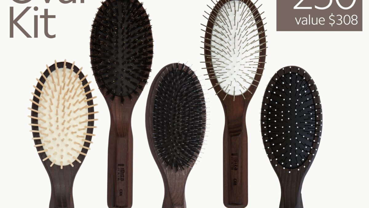 Ibiza Hair Oval Kit | 5-Piece Pro Brush Set CX1 to 10 | LA Shear
