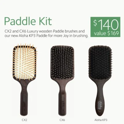 Ibiza Hair Paddle Kit - Luxury Wooden Brush Set (CX2, CX6, Aloha KP3)