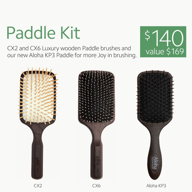 Ibiza Hair Paddle Kit - Luxury Wooden Brush Set (CX2, CX6, Aloha KP3)